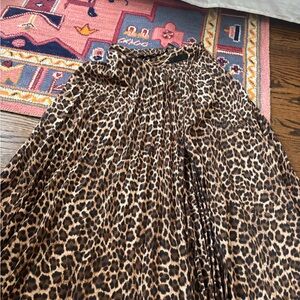 Zara Leopard Print A-Line Skirt